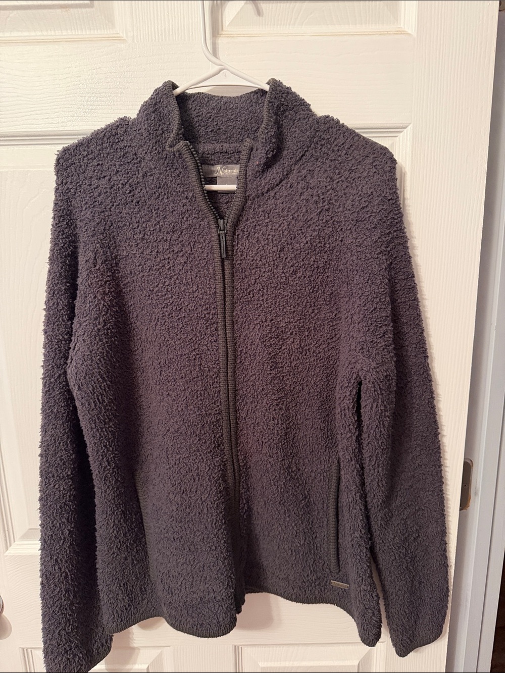 Natural Reflections Women's Dark Charcoal Teddy Zip Jacket